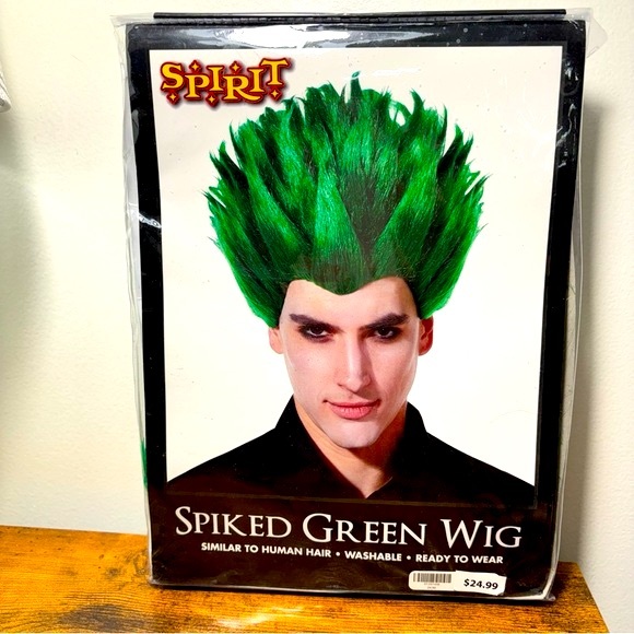 Spirit Halloween Green Spiked Wig Anime Gon Freecss Hunter x Hunter Goku Saiyan - Picture 5 of 5